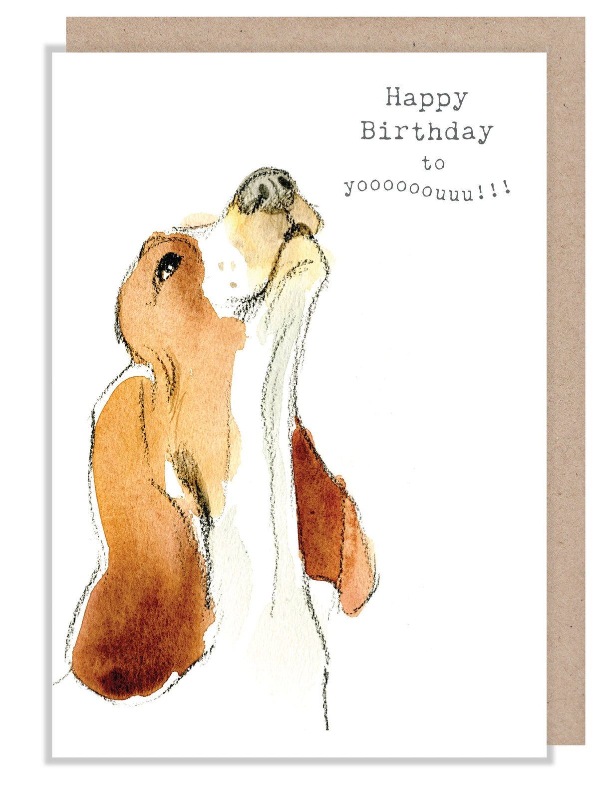 Extra Large Birthday Card - Howling Basset