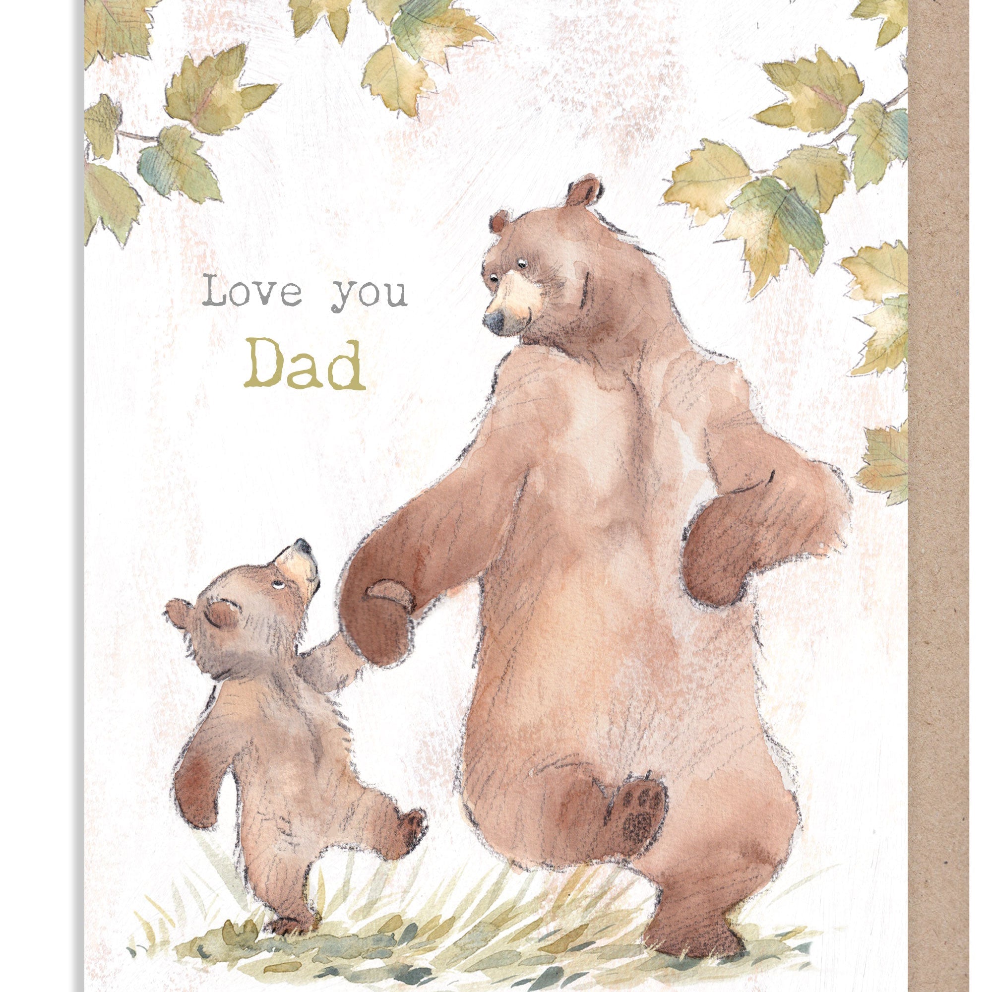 Extra Large Greeting Card - Love You Dad - Bear and Cub Walking