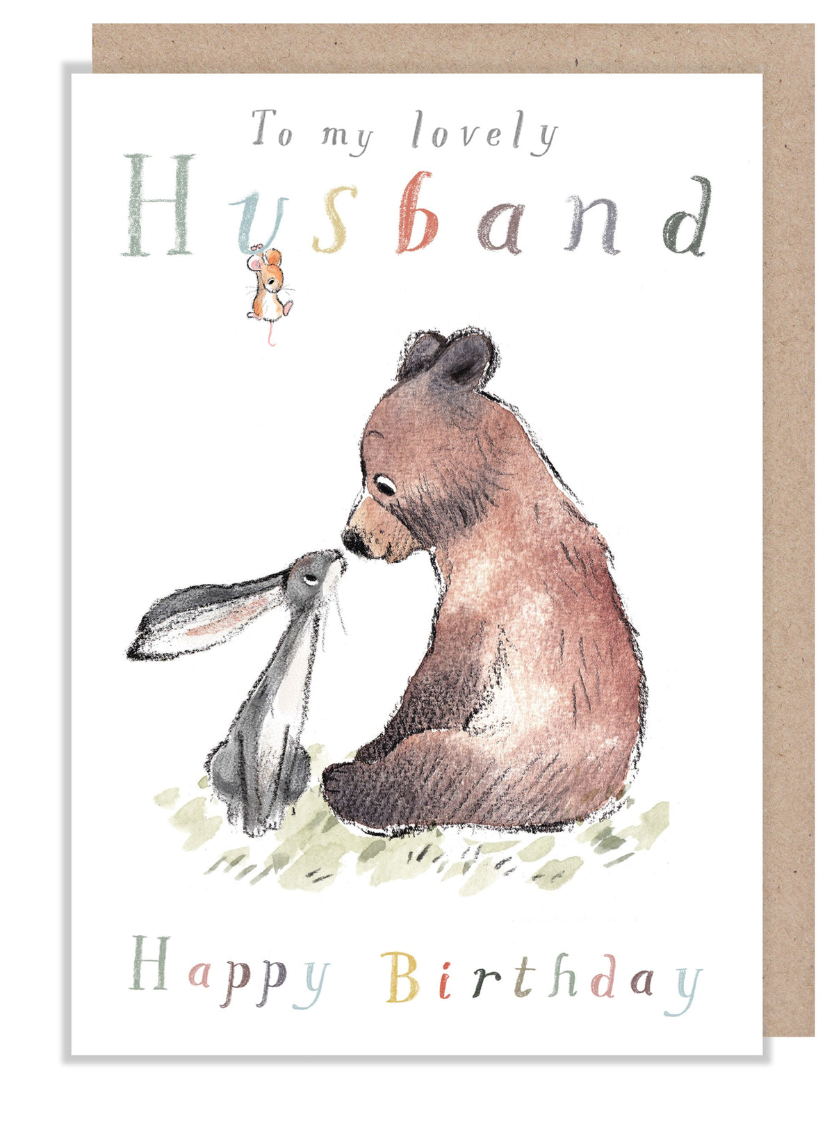 Extra Large Birthday Card - My Lovely Husband - Bear and Hare