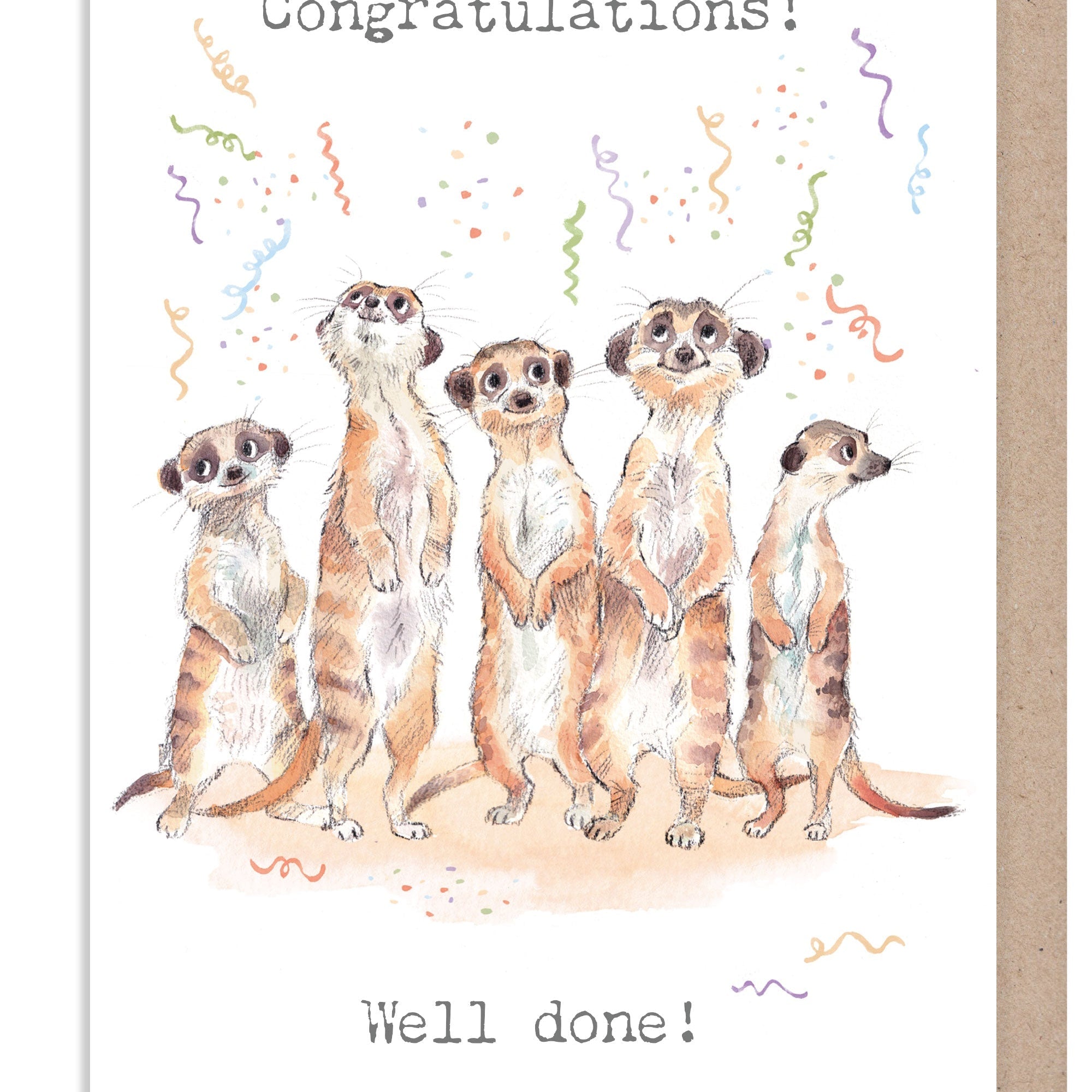Extra Large Congratulations Card - Meerkats and Streamers