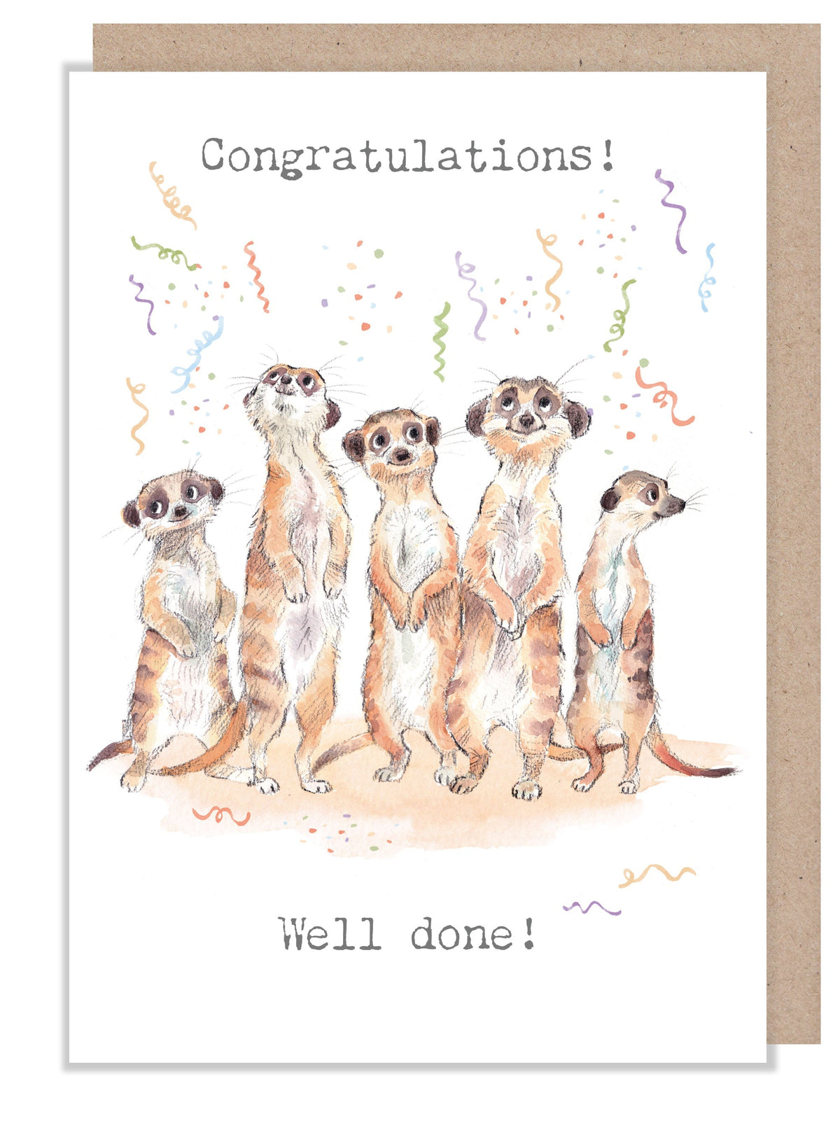 Extra Large Congratulations Card - Meerkats and Streamers