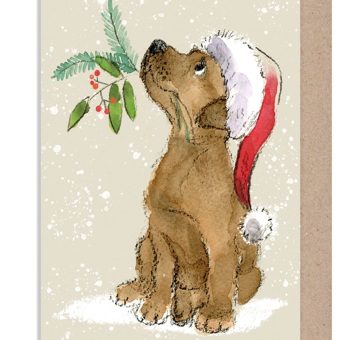Christmas Money wallet card - Brown puppy