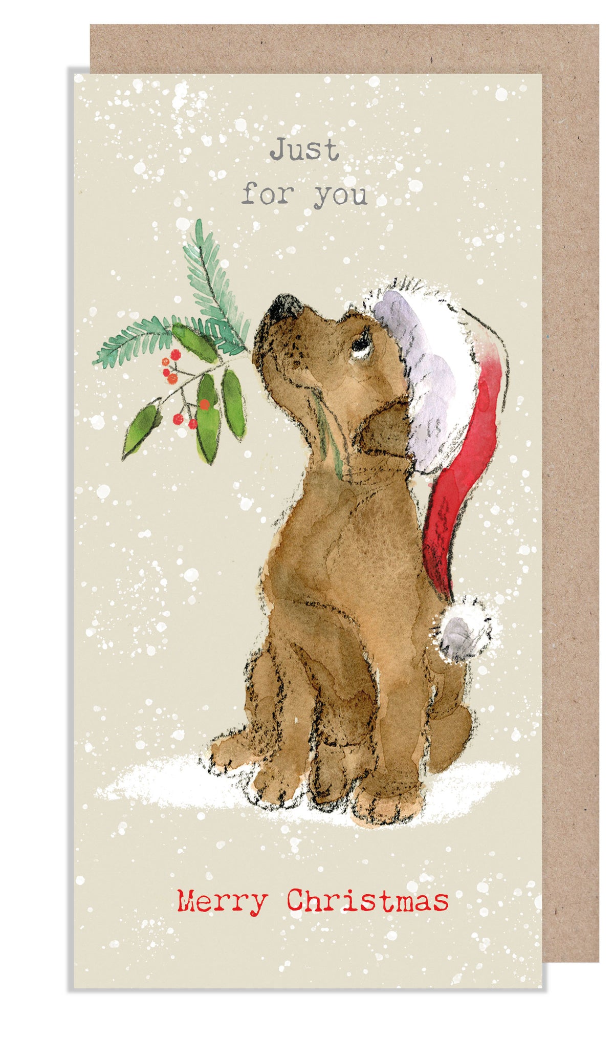 Christmas Money wallet card - Brown puppy