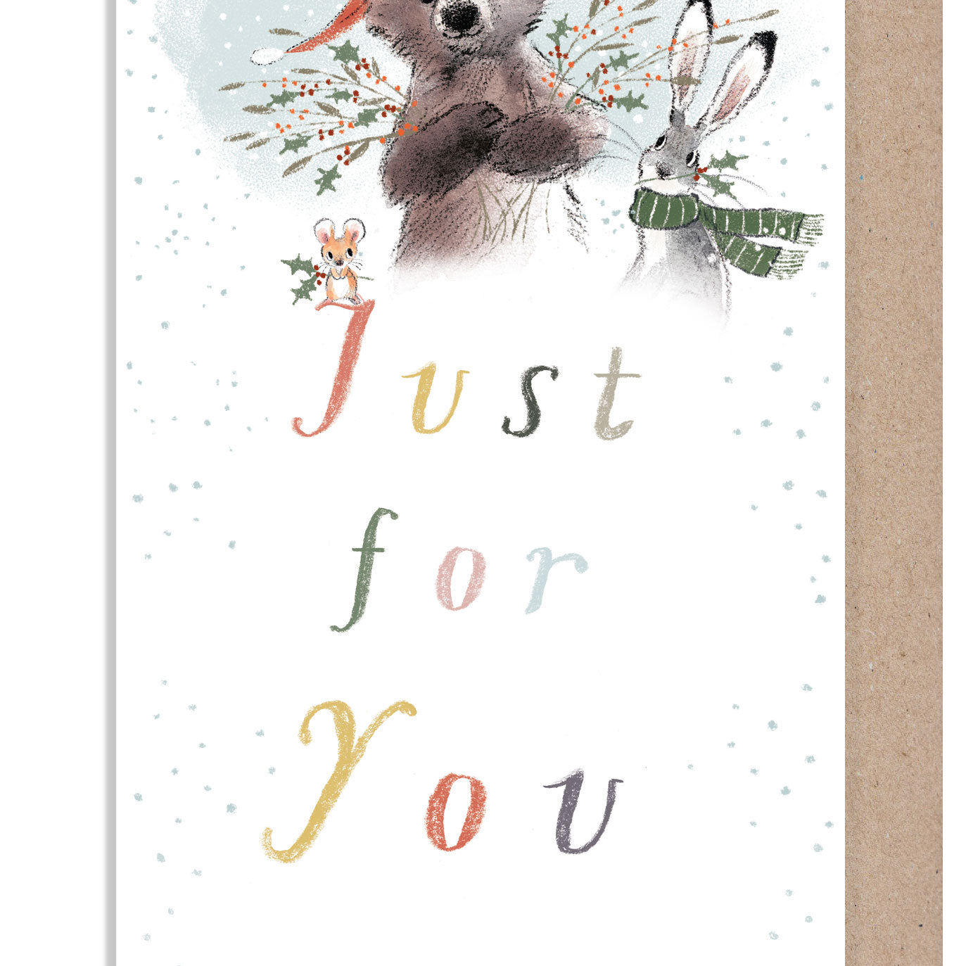 Christmas Money wallet card - Bear Hare and Mouse