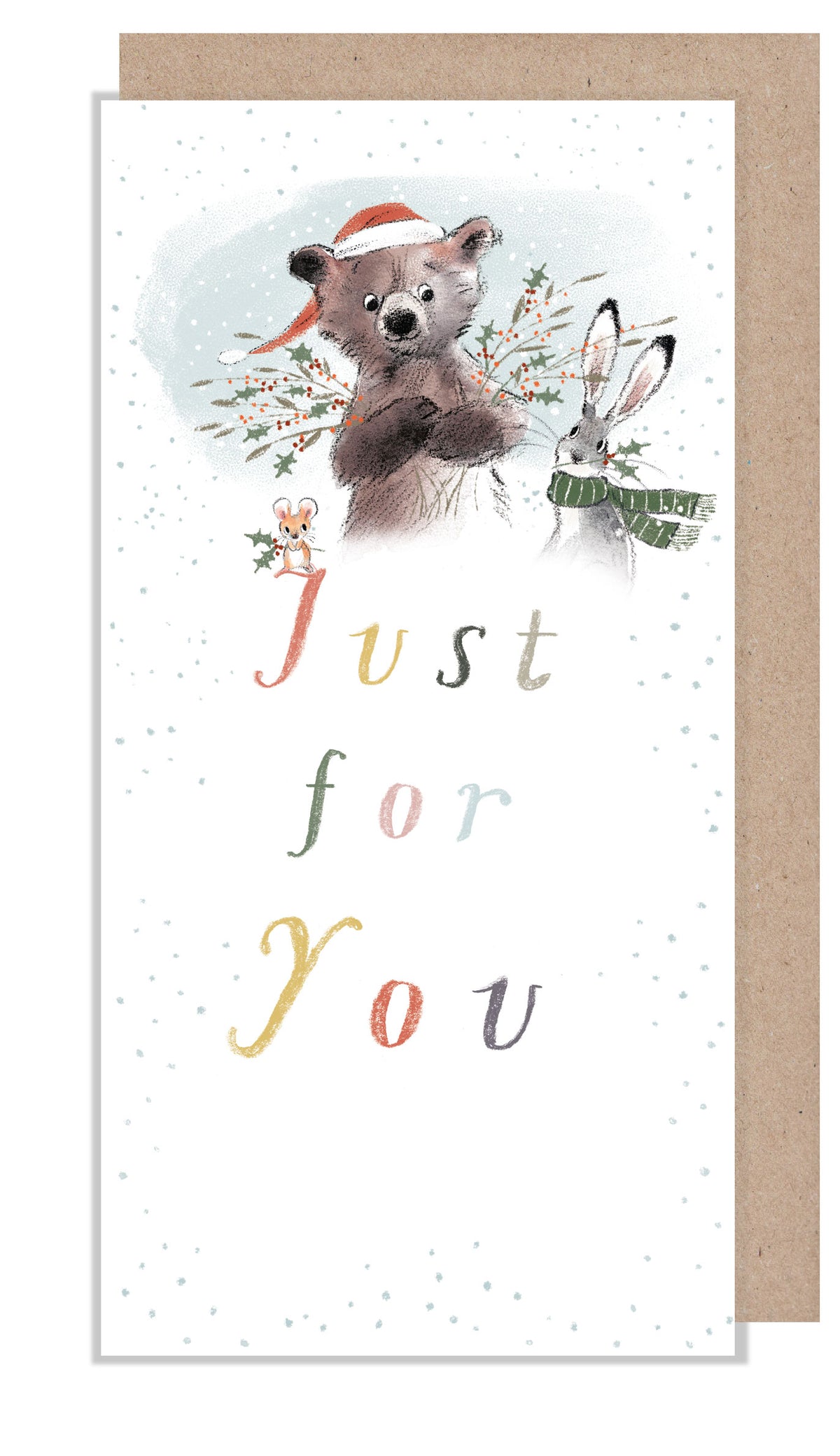 Christmas Money wallet card - Bear Hare and Mouse