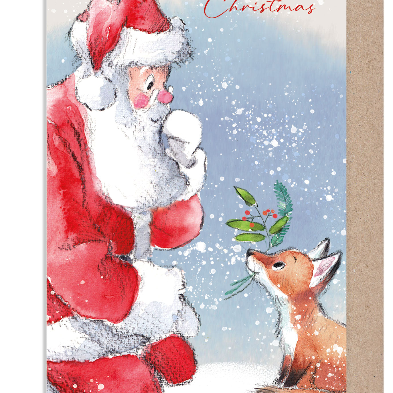 Christmas Money wallet card - Santa and fox
