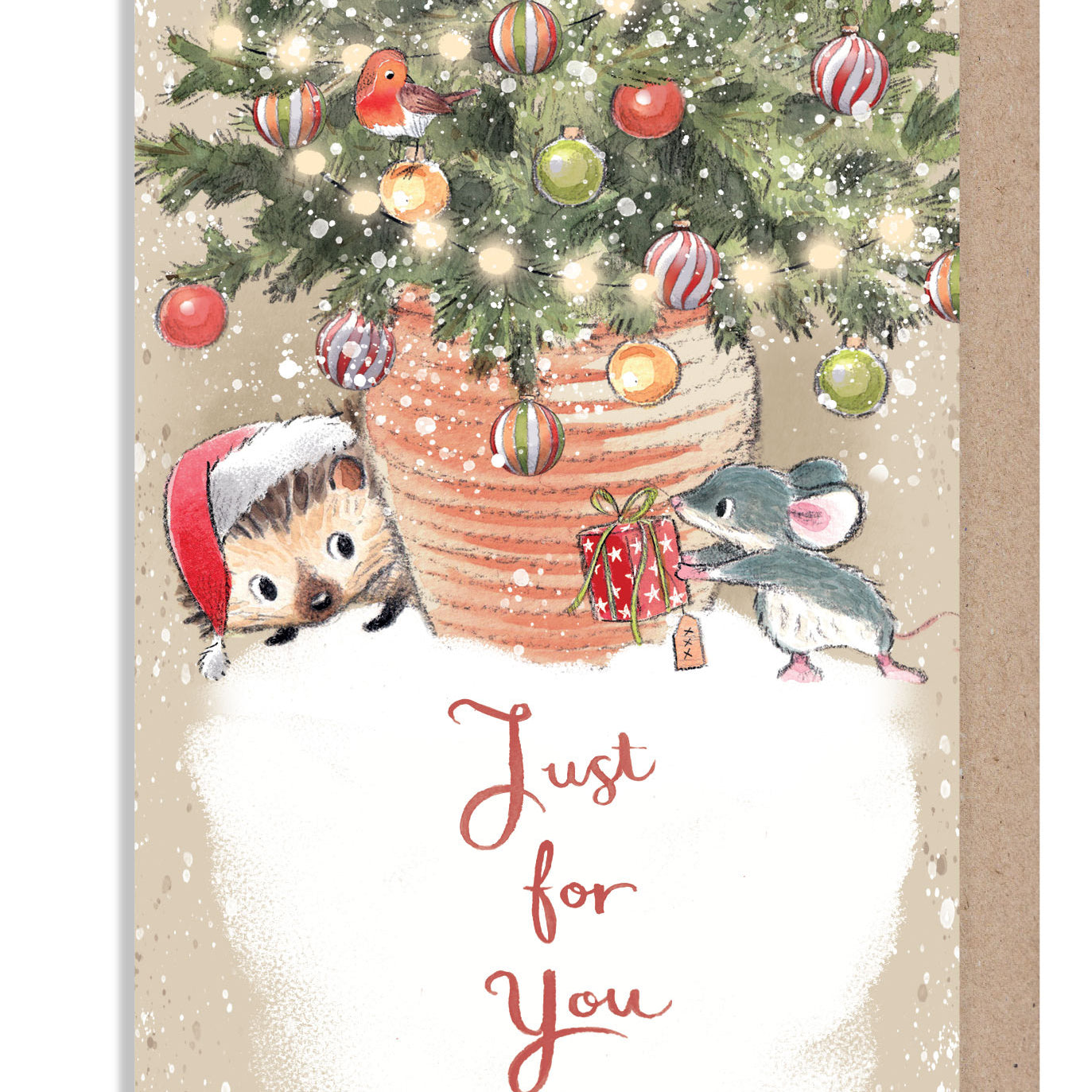 Christmas Money wallet card - Hedgehog and Mouse