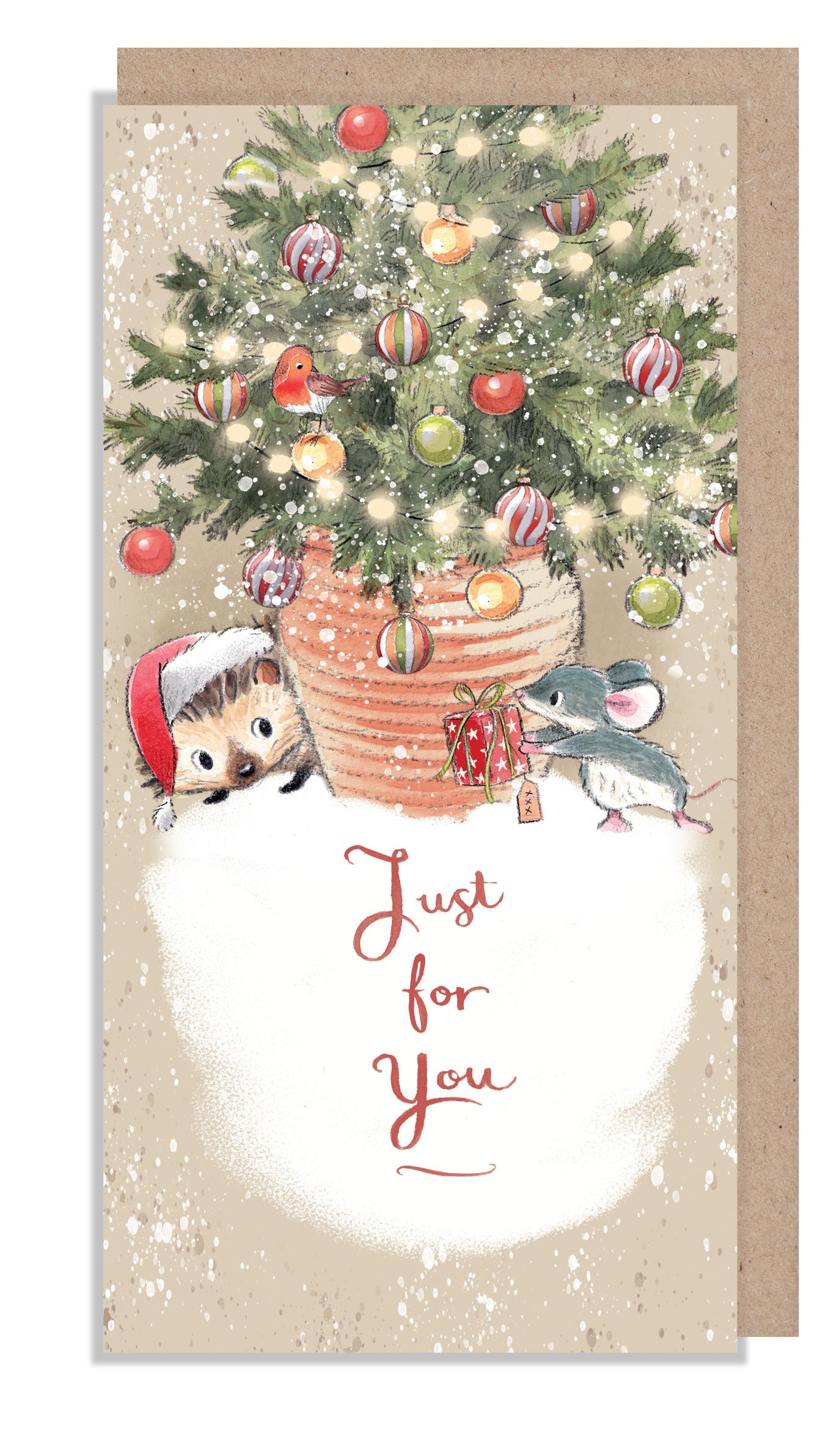 Christmas Money wallet card - Hedgehog and Mouse