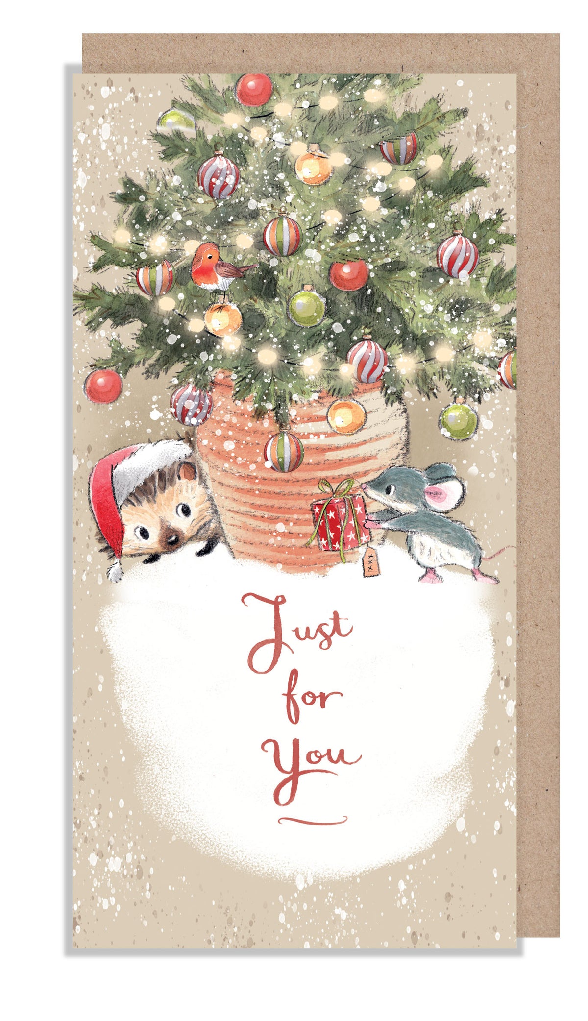 Christmas Money wallet card - Hedgehog and Mouse