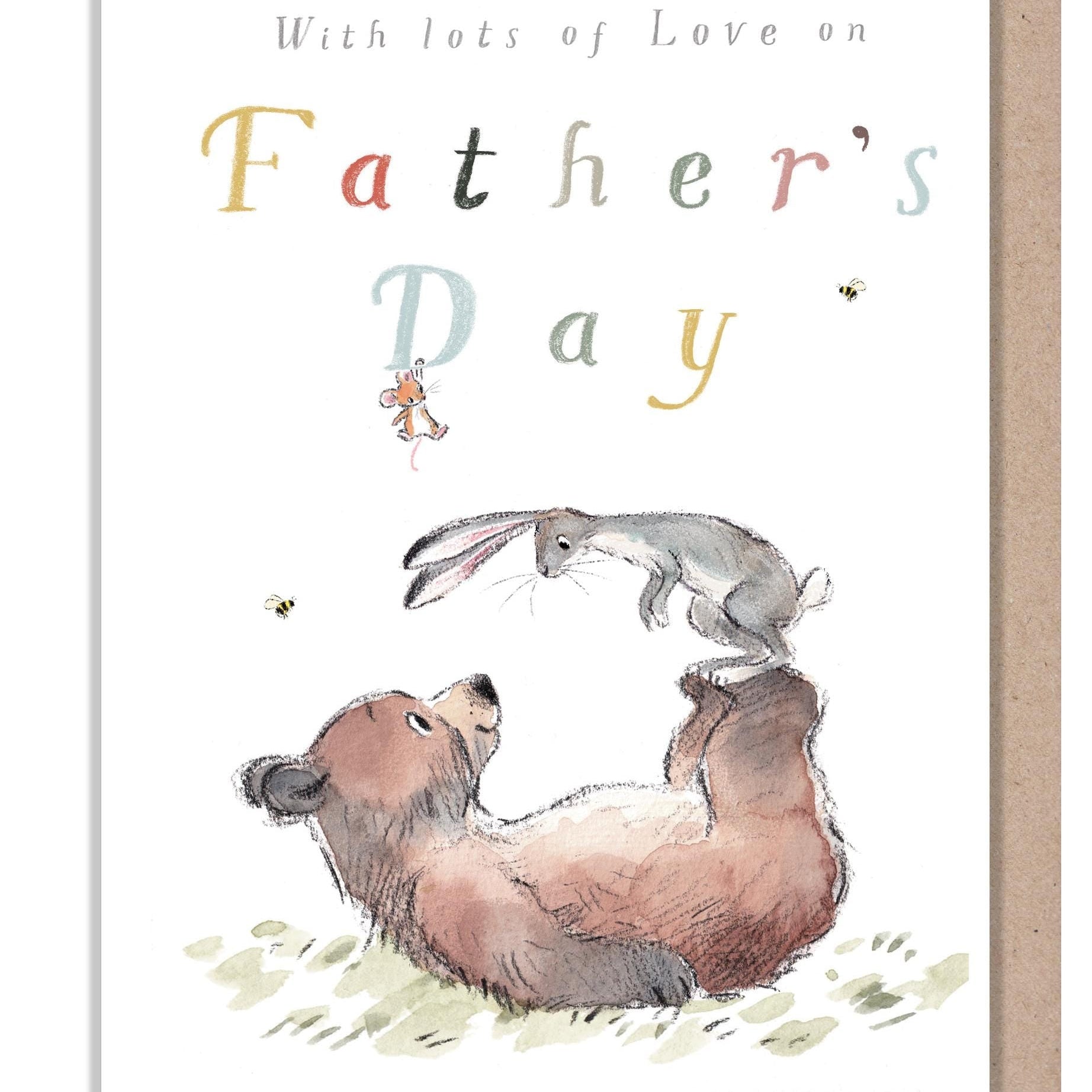 Father's Day Card - with Lots Of Love - Bear and Hare