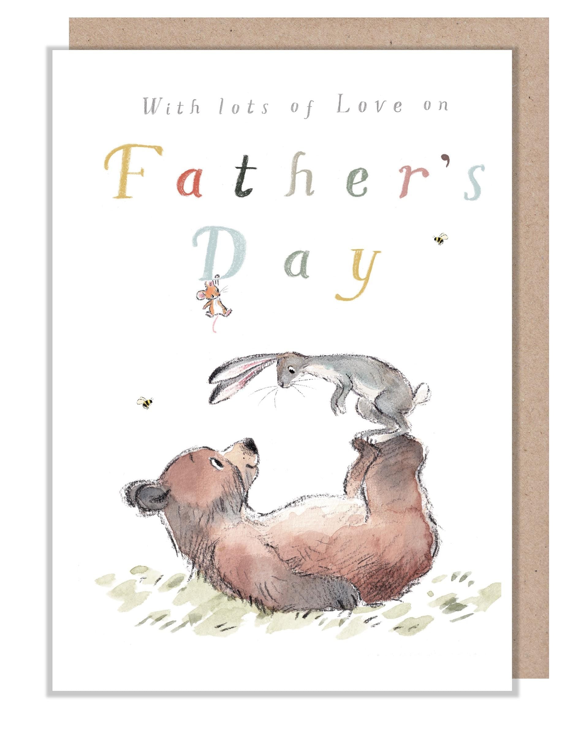 Father's Day Card - with Lots Of Love - Bear and Hare