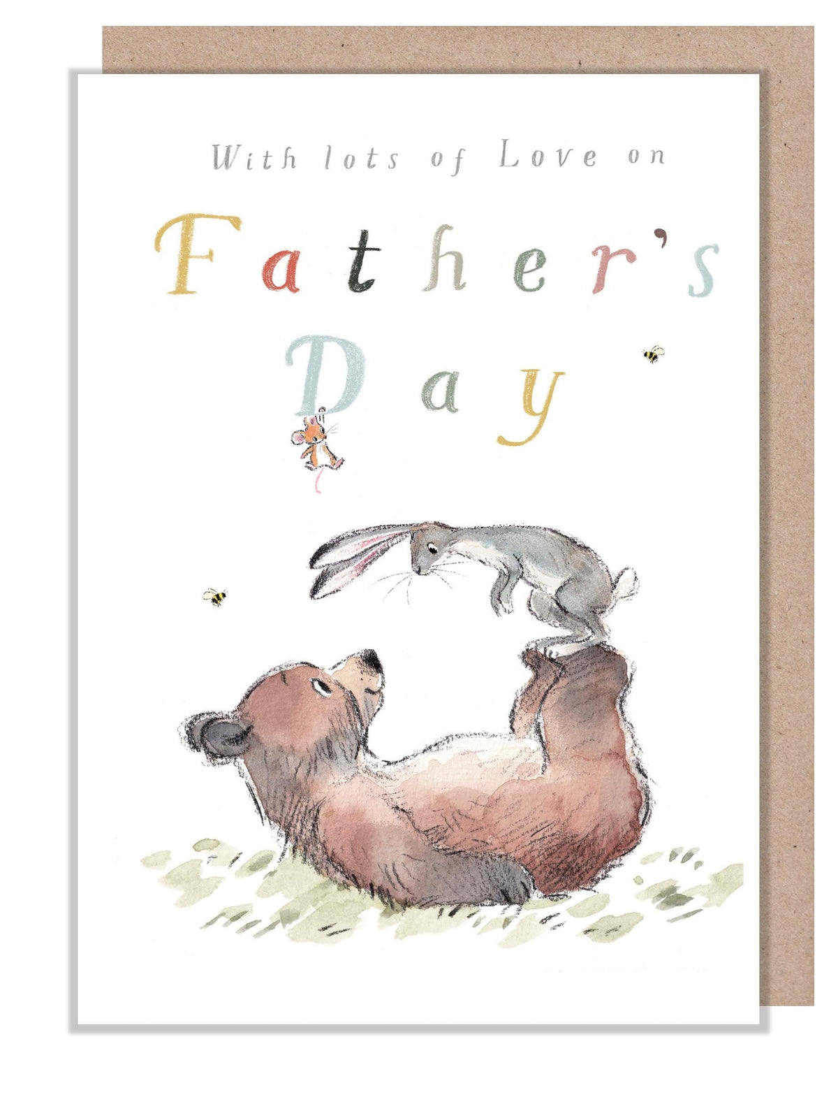 Father's Day Card - with Lots Of Love - Bear and Hare