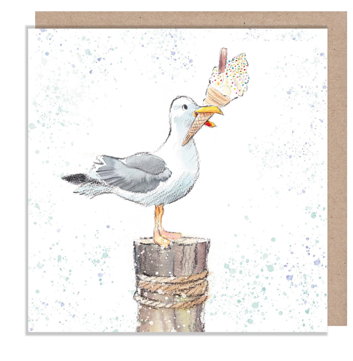 Blank Card - Seagull and Ice Cream