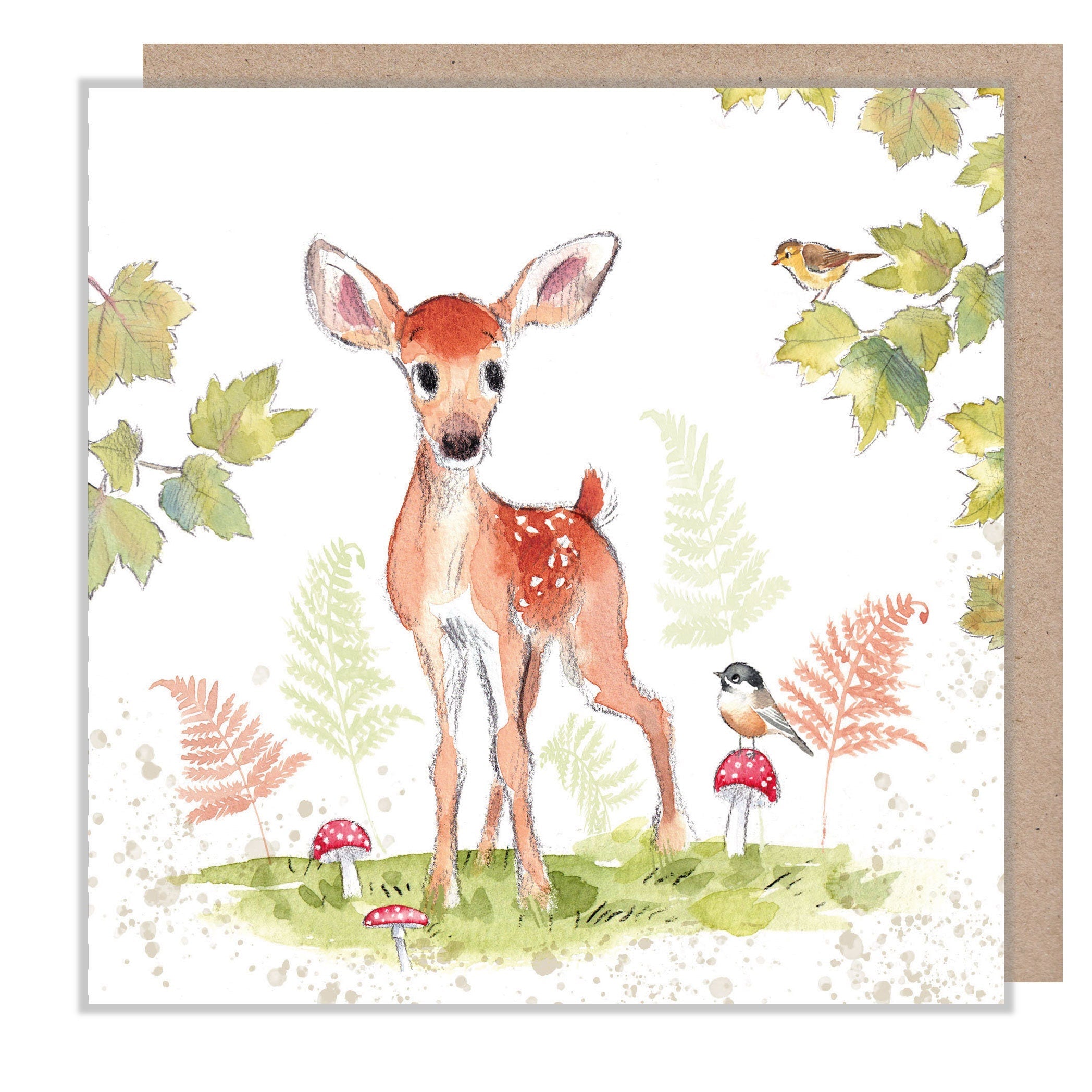 Blank Card - Deer with Birds