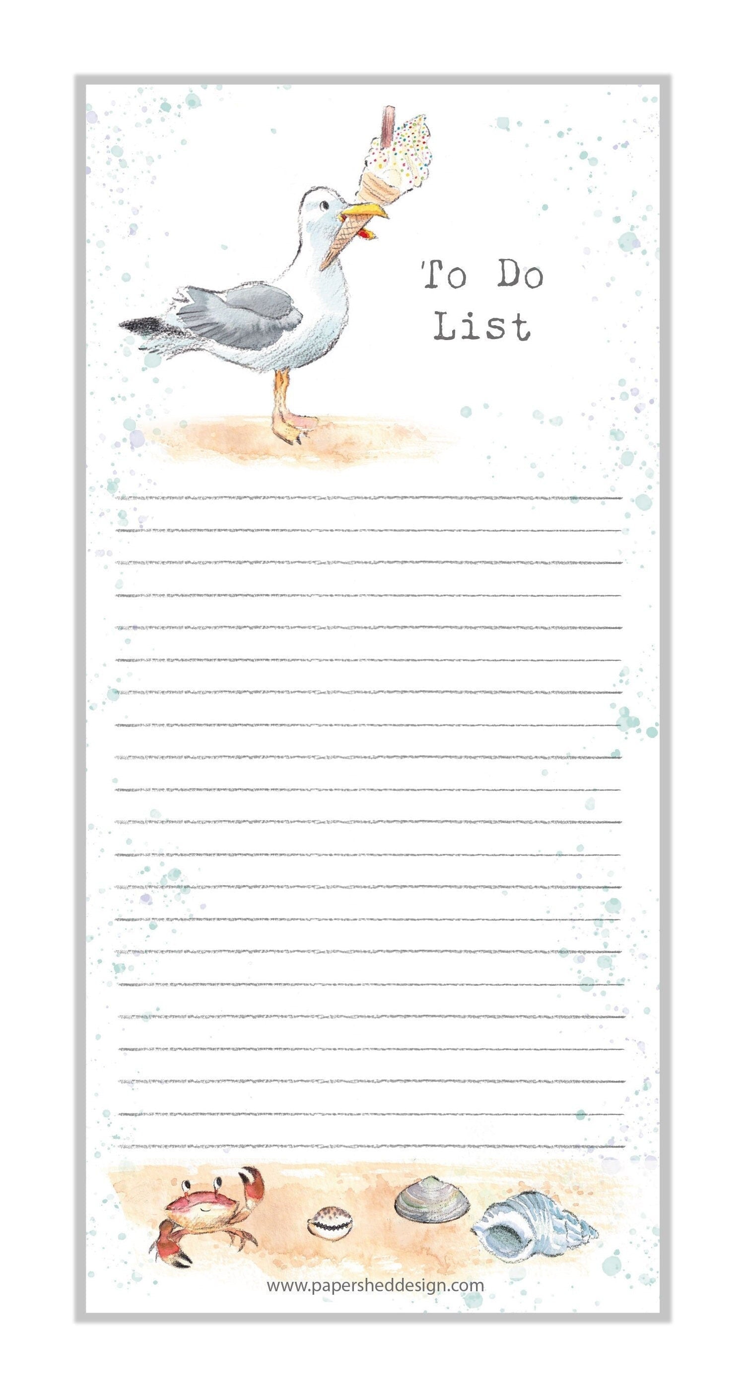 To Do List Pad - Seagull with Ice Cream