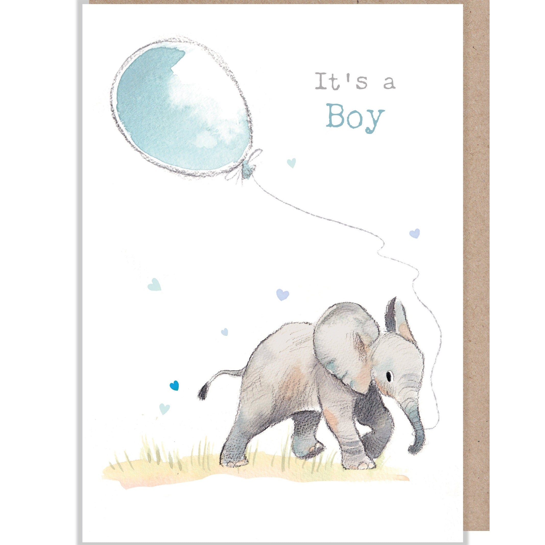 It's a Boy! - Cute elephant Illustration - Wonderfully Wild range - WWE029