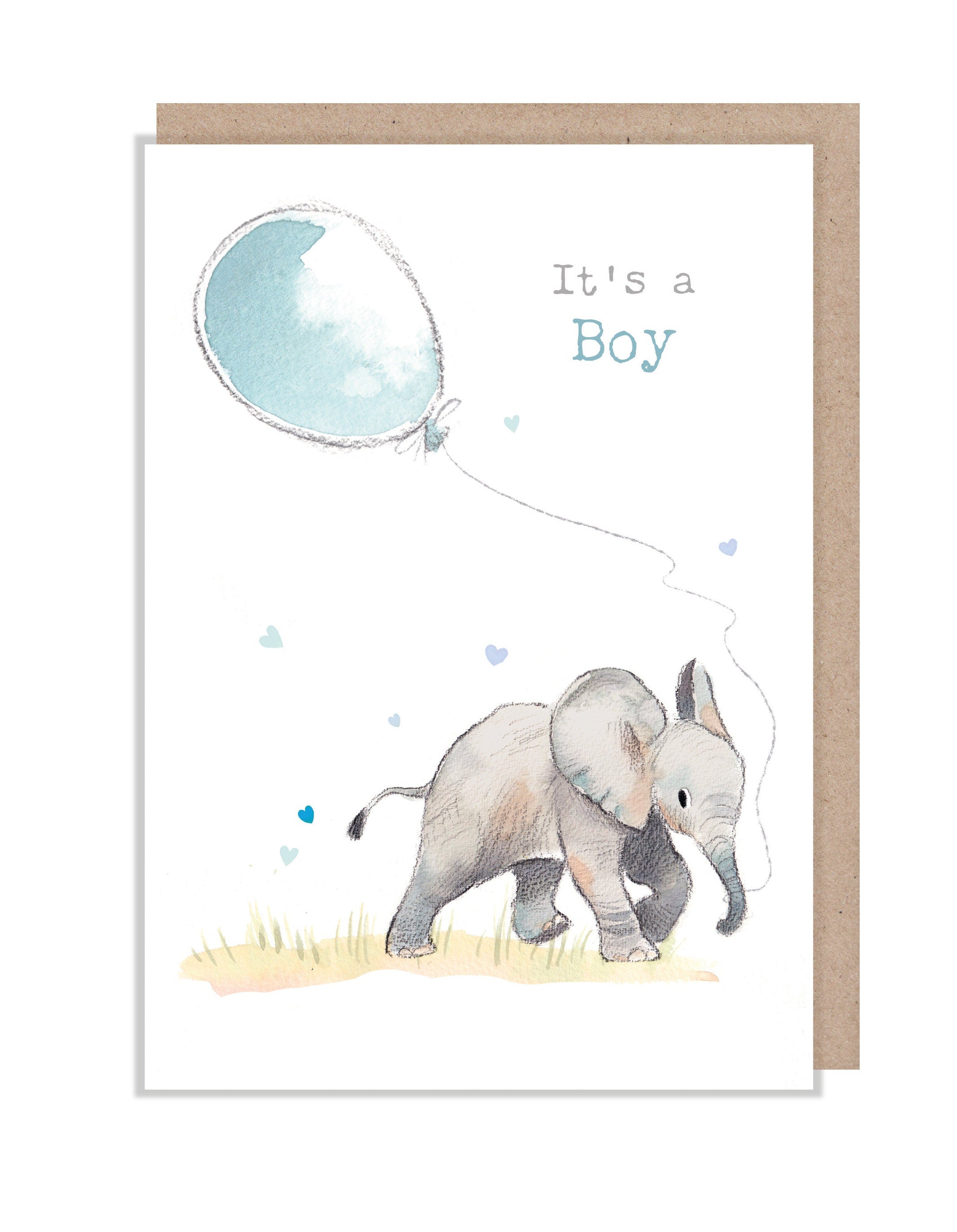It's a Boy! - Cute elephant Illustration - Wonderfully Wild range - WWE029
