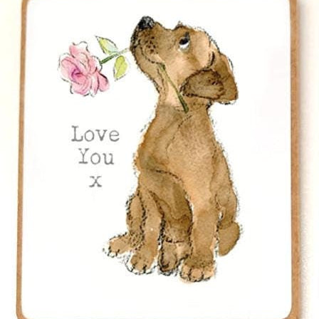 Quality Fridge Magnet - Love You - Brown Puppy design - MDF-  Made in the UK - FM01