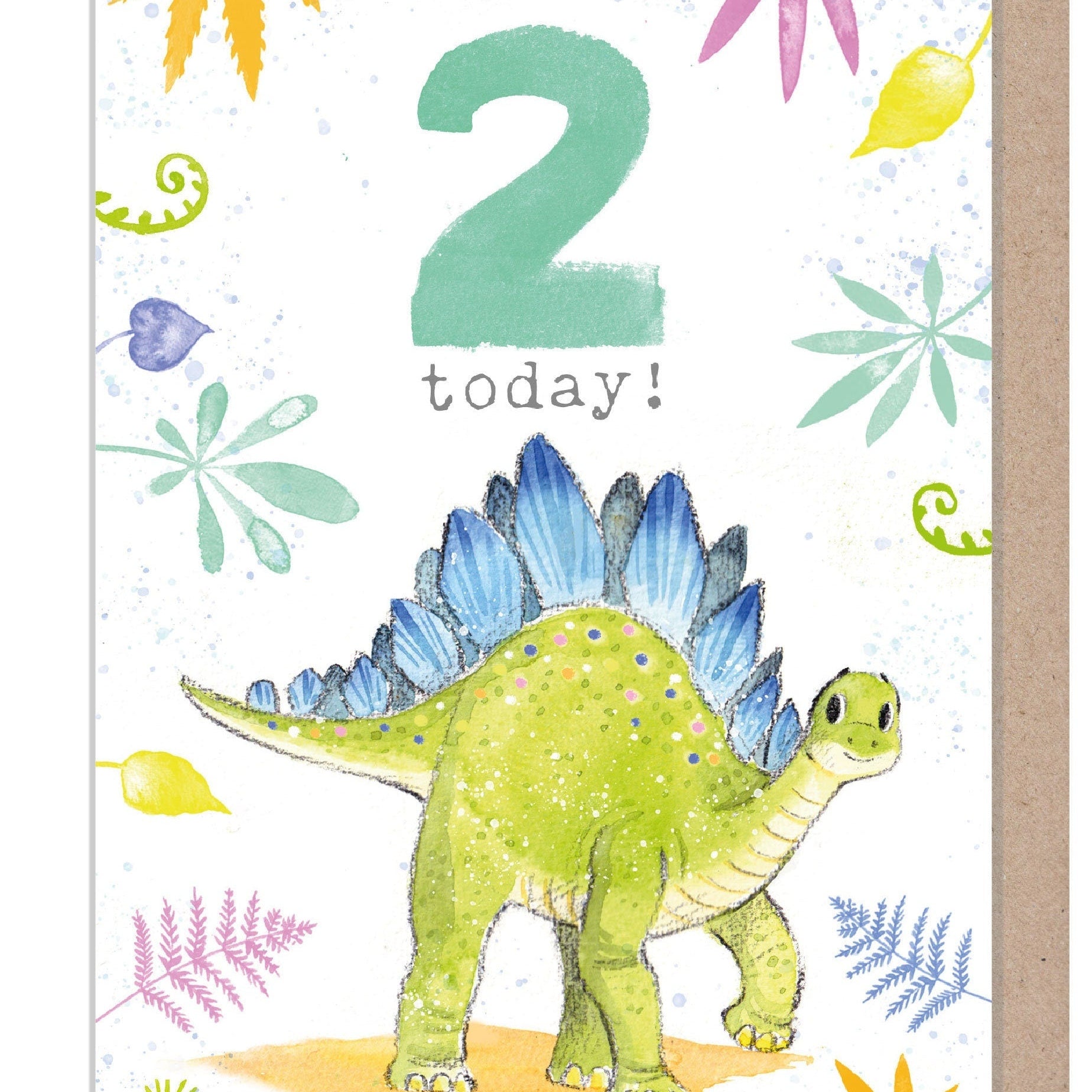 Greeting Card - Age 2 - Stegosaurus Dinosaur