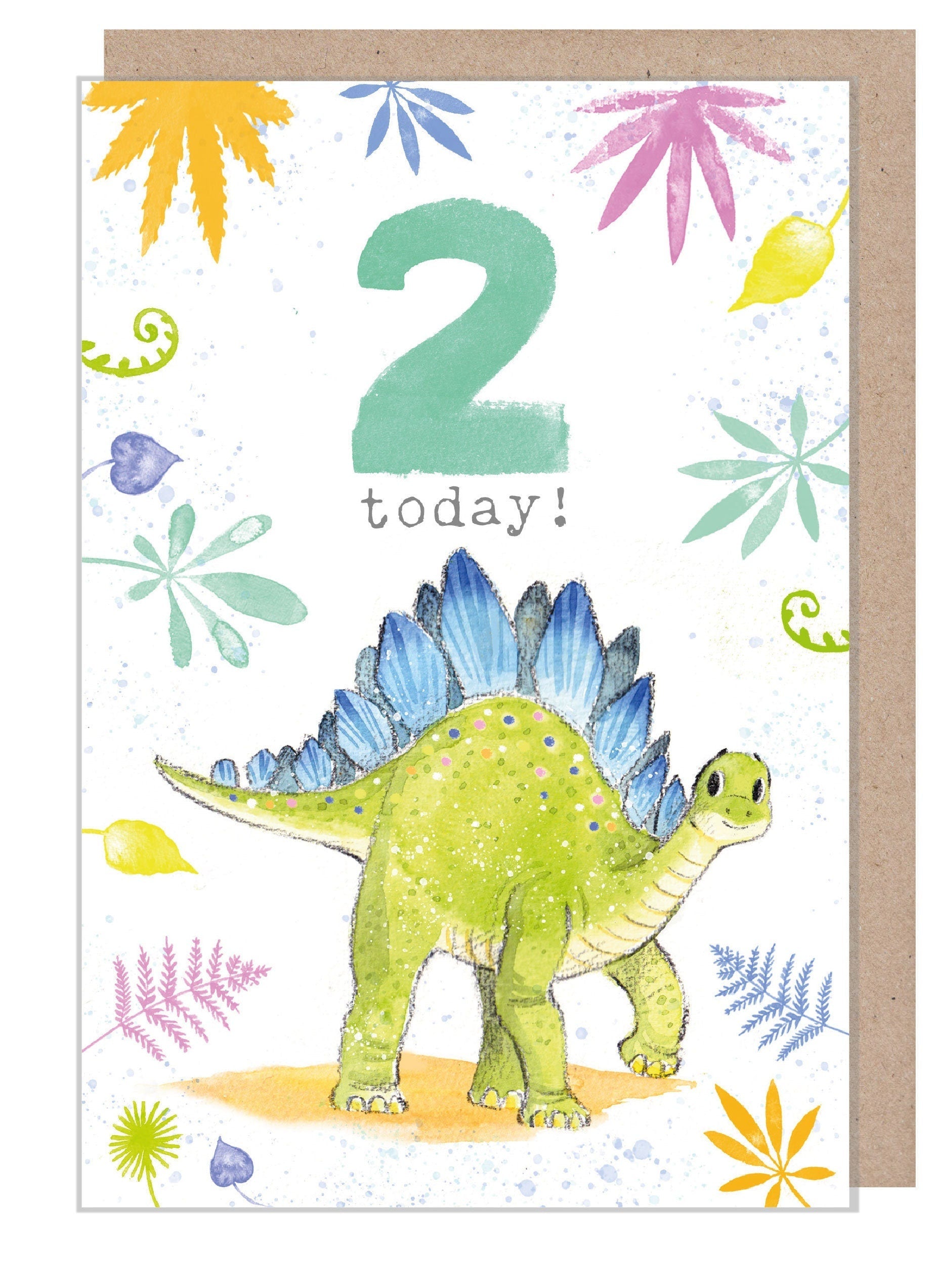 Greeting Card - Age 2 - Stegosaurus Dinosaur