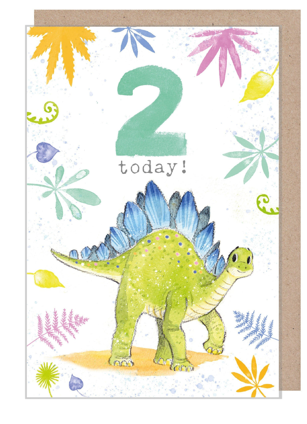 Greeting Card - Age 2 - Stegosaurus Dinosaur