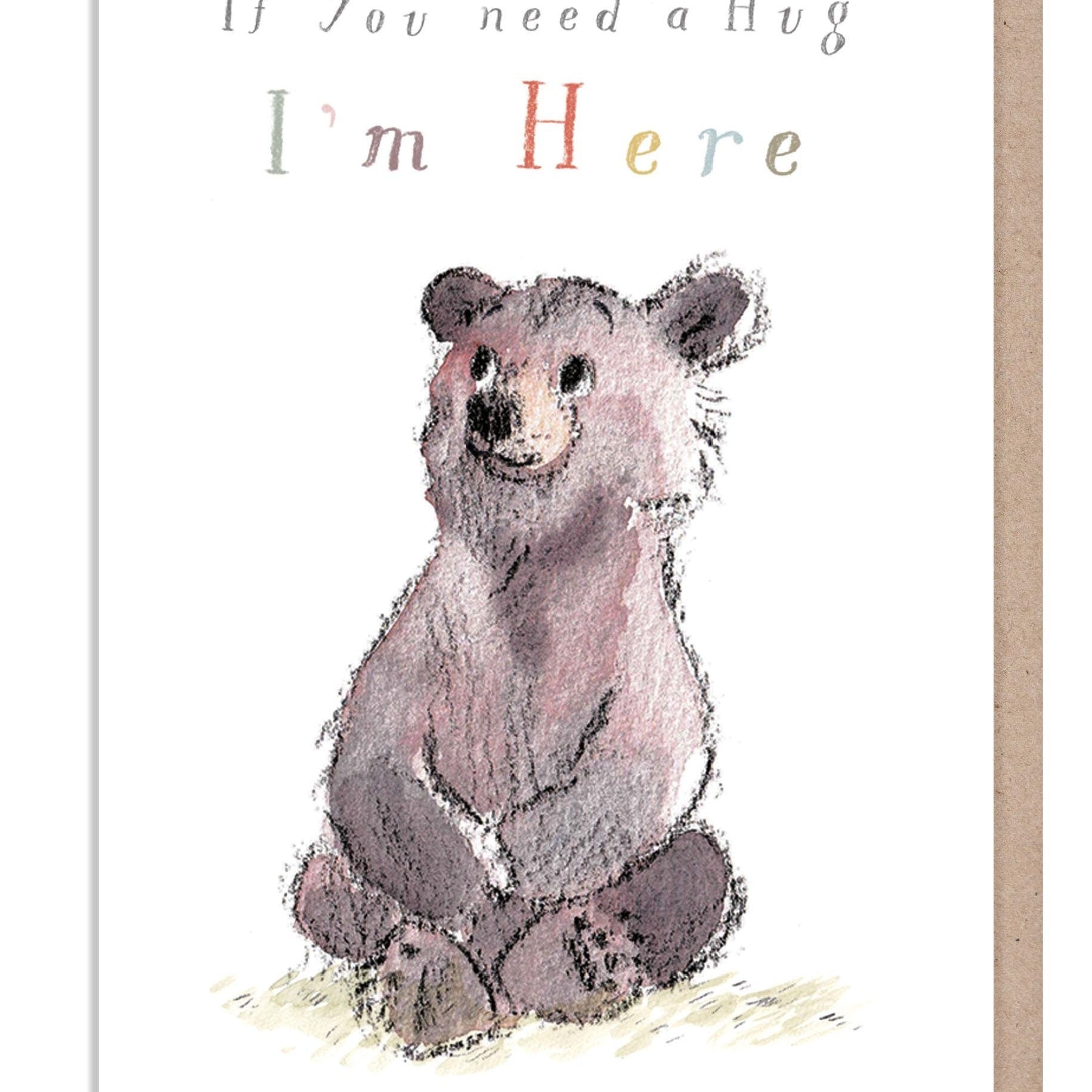 Greeting Card - I'm Here - Bear Sitting