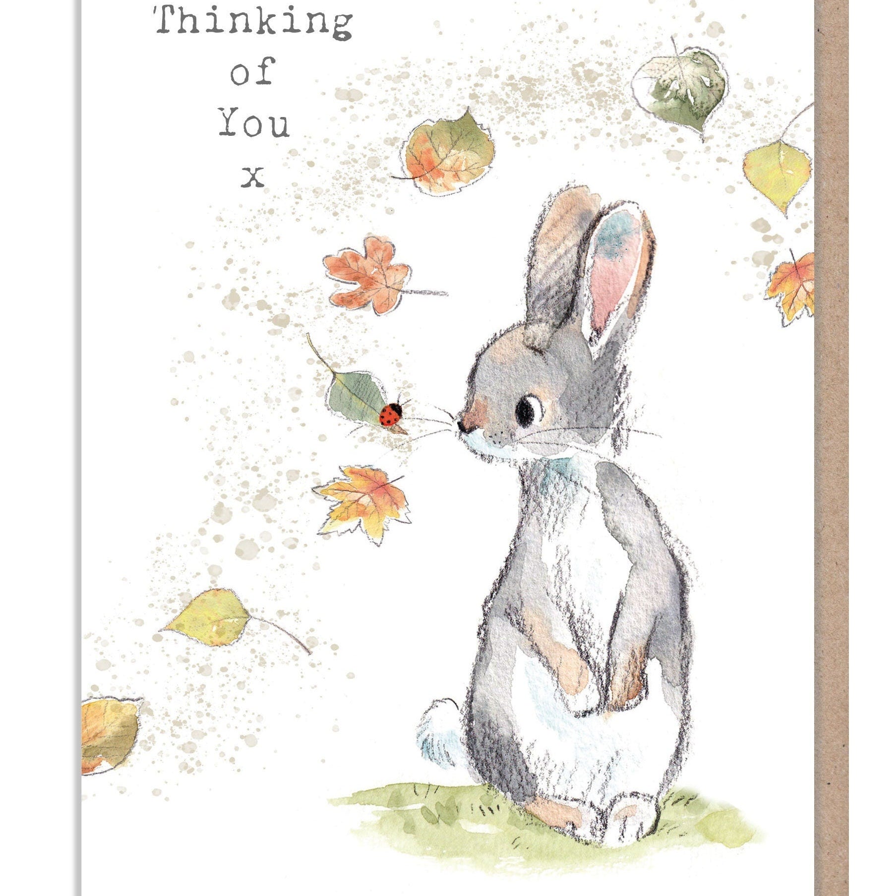 Thinking Of You - Rabbit with Leaves