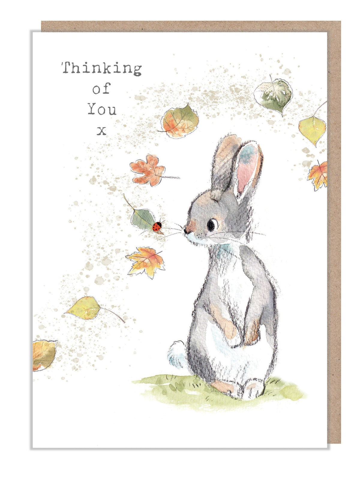 Thinking Of You - Rabbit with Leaves