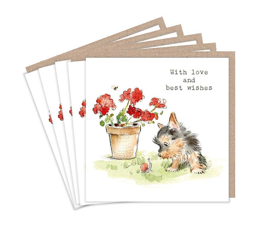 Notelet Pack - with Love and Best Wishes - Yorkie
