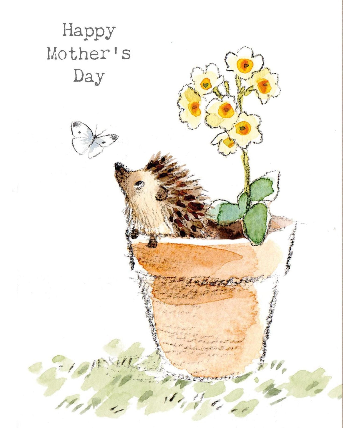 Greeting Card 'Happy Mother's Day' -  Hedgehog in Flower Pot