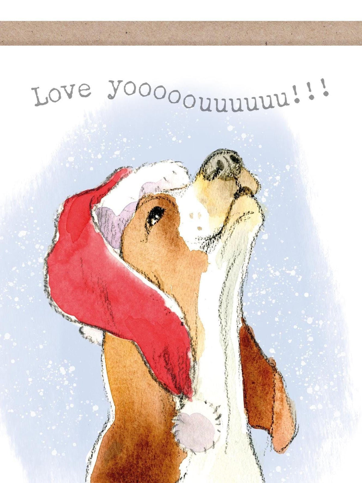 Love You Christmas Card - Jumbo Size - Howling Basset